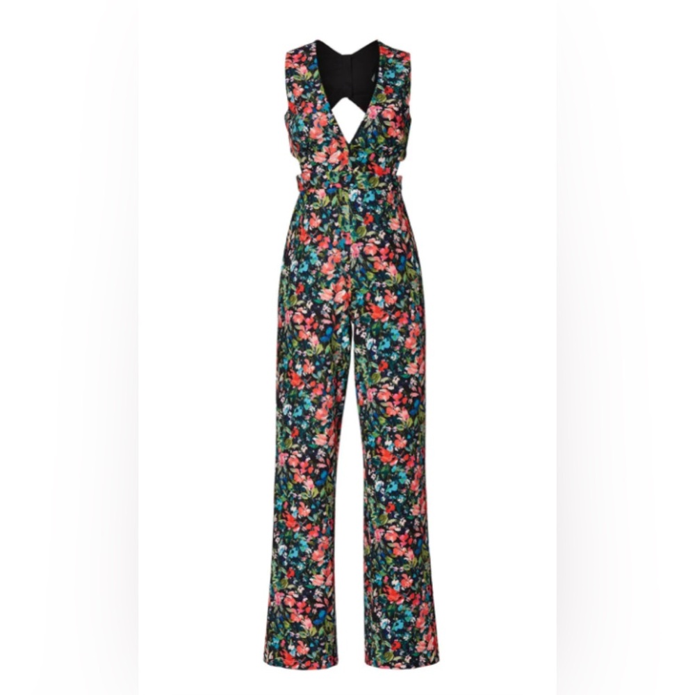 AIDAN by Aiden Maddox Black Floral Jumpsuit - Multicolor